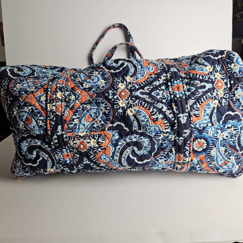 Vera Bradley Duffle Bag Marrakesh Small Blue Paisley Excellent Condition